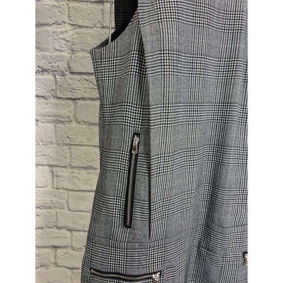 Intermix Exclusive Sleeveless Drop Waist Dress NEW with tags Black Plaid - Picture 3 of 7